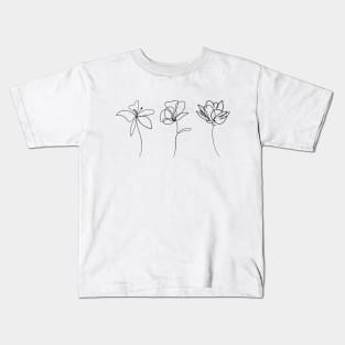 Elegant floral composition hand drawing - Delicate flowers Kids T-Shirt